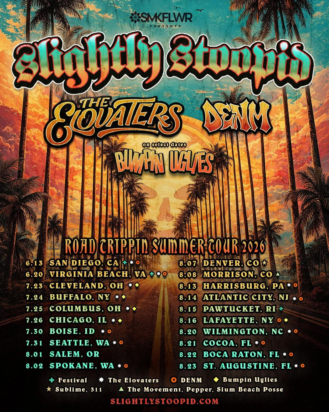 Slightly Stoopid concert tour poster 2026
